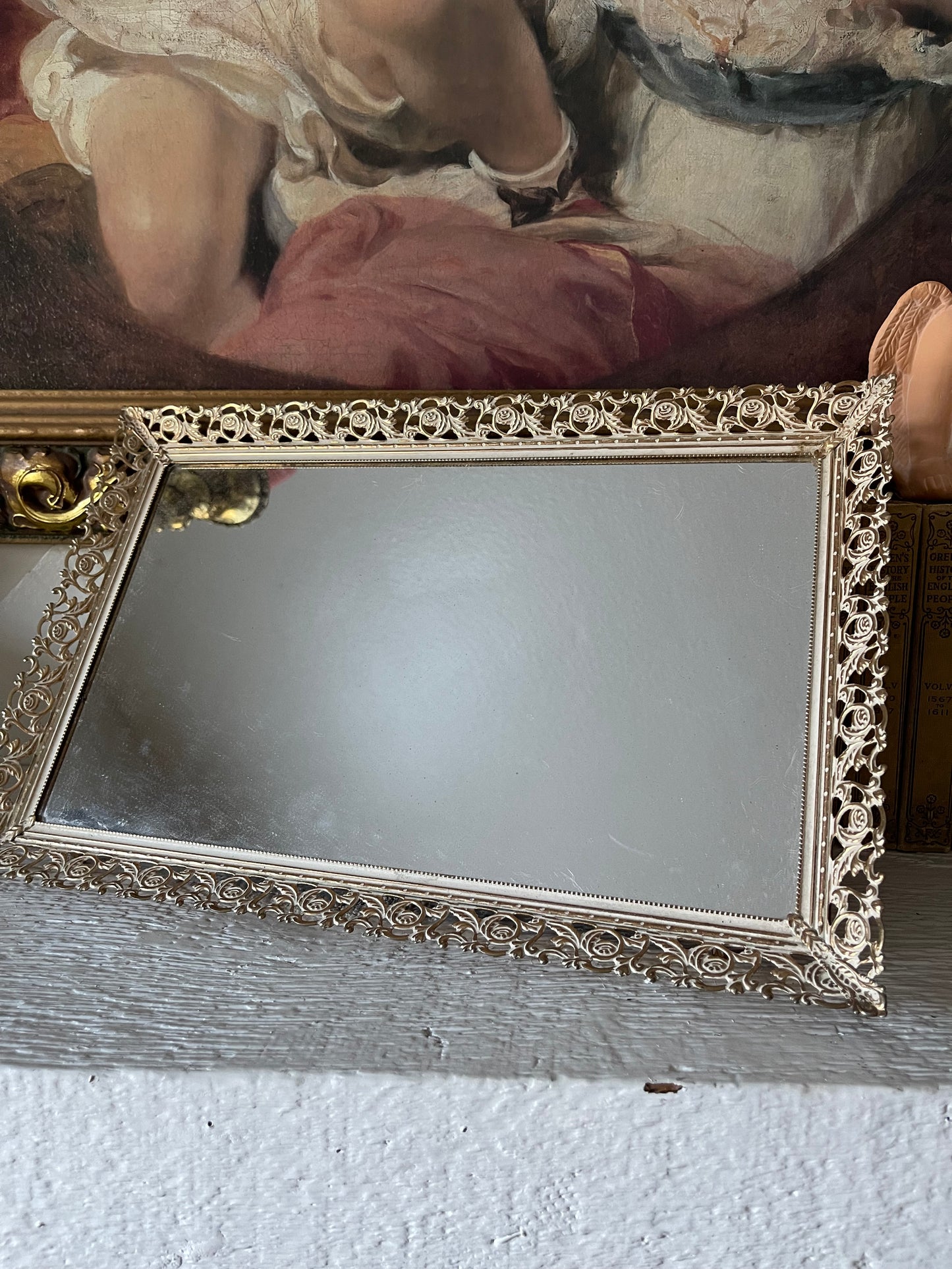 Rectangle Vintage Vanity Mirror Tray