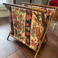 Vintage Knitting Bag with Wooden Stand